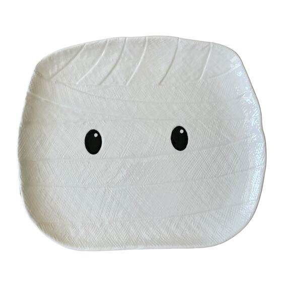 10 STRAWBERRY STREET Whimsical Halloween MUMMY Ceramic Dinner Plates Set of 2 - Picture 8 of 10